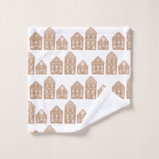 Gingerbrot House Pattern Badetuch Set (Waschlappen)