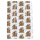 Gingerbrot House Pattern Weihnachten Mittlere Geschenktüte (Rückseite)
