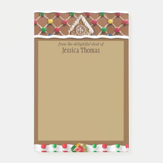 Gingerbrot House Personalisiert Post-it Klebezettel (Vorderseite)