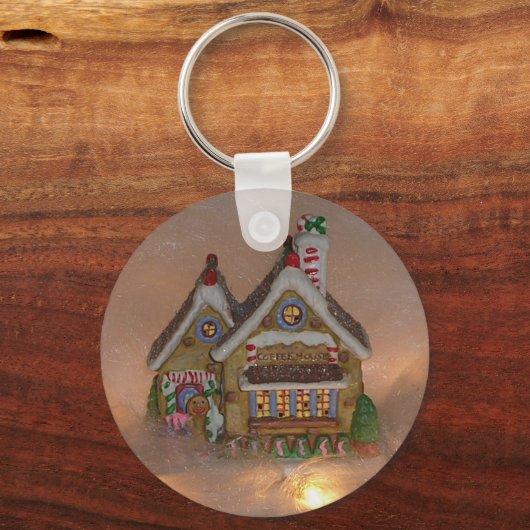 Gingerbrot House Porcelain Schlüsselanhänger (Vorderseite)