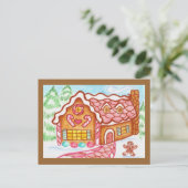 Gingerbrot House Postcard Feiertagspostkarte (Stehend Vorderseite)