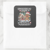Gingerbrot House Project Manager Funny Christmas Quadratischer Aufkleber (Tasche)