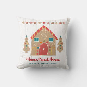 Gingerbrot House Rustic Zuhause Sweet Zuhause Holi Kissen