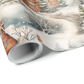 Gingerbrot House Snowy Christmas Geschenkpapier (Rolleneckpunkt)
