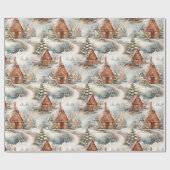 Gingerbrot House Snowy Christmas Geschenkpapier (Flach)