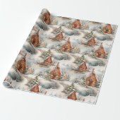 Gingerbrot House Snowy Christmas Geschenkpapier (Ungerollt)