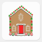 Gingerbrot House Square Sticker (Vorderseite)