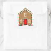 Gingerbrot House Square Sticker (Tasche)