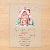 Gingerbrot House String Lights Weihnachten Acryleinladungen (Vorderseite)