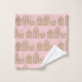Gingerbrot House Village Pattern Badetuch Set (Waschlappen)