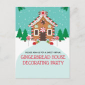 Gingerbrot House Virtual Holiday Weihnachts-Party Postkarte (Vorderseite)