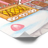 Gingerbrot House Waving Gingerbread Poster (Ecke)