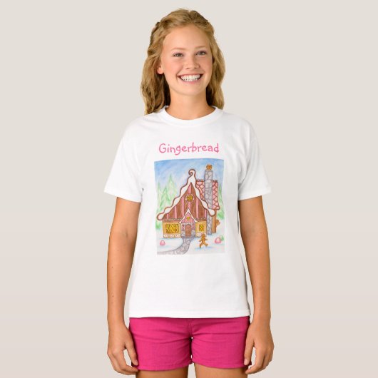 Gingerbrot House Waving Kids T - Shirt (Vorne ganz)