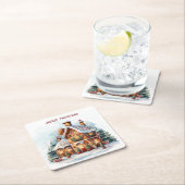 Gingerbrot House Weihnachtsfeiertag Untersetzer (Vor Ort)