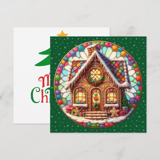 Gingerbrot House Weihnachtskarte (Vorne/Hinten)