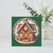 Gingerbrot House Weihnachtskarte (Stehend Vorderseite)