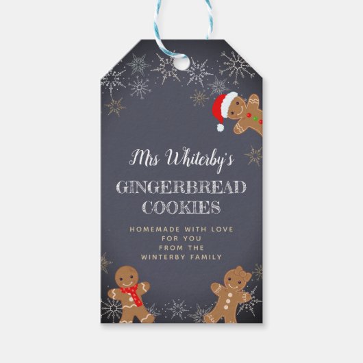 Gingerbrot-Inhaltsstoffe Geschenkanhänger (Vorderseite)