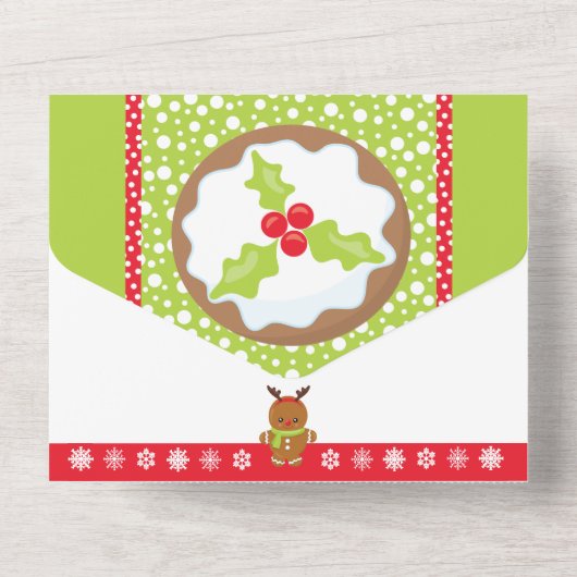 Gingerbrot Junge Weihnachts Pudding Cookie Rezept All In One Einladung (Rückseite)