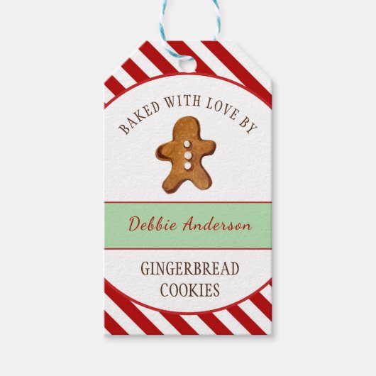Gingerbrot-Keks Mann Holiday Cookie Geschenkanhänger (Vorderseite)