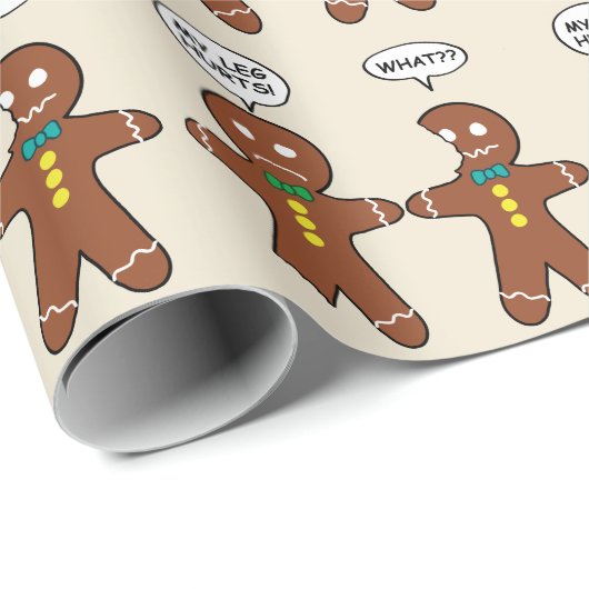 Gingerbrot Keks Weihnachtsfest Geschenkpapier (Rolleneckpunkt)
