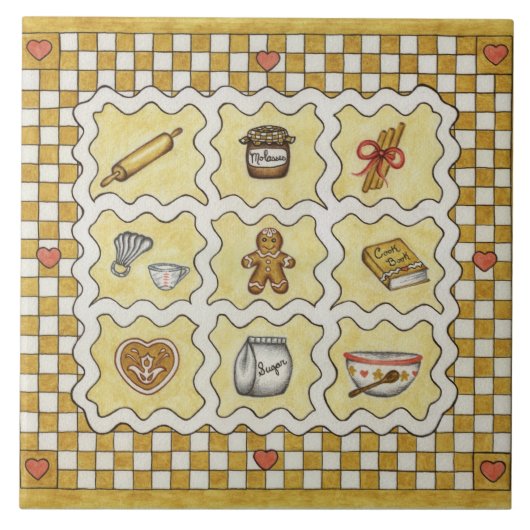 Gingerbrot Kitchen Trivet Tile Fliese (Vorderseite)