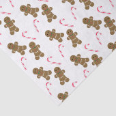 Gingerbrot Man Candy Cane Holiday Tissue Seidenpapier (Detail)