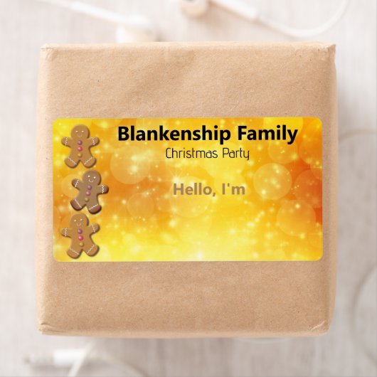 Gingerbrot Man Cookie Border Paper Label (Insitu)