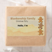 Gingerbrot Man Cookie Border Paper Name Tag (Insitu)