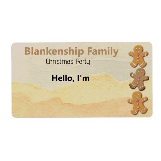 Gingerbrot Man Cookie Border Paper Name Tag (Vorne)