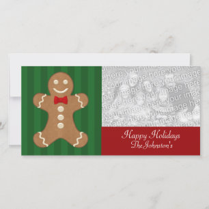 Gingerbrot Man Cookie Foto Cards Feiertagskarte