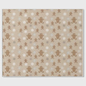 Gingerbrot Man Cookie Snowflake Holiday Baking Geschenkpapier (Flach)