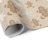 Gingerbrot Man Cookie Snowflake Holiday Baking Geschenkpapier (Rolleneckpunkt)