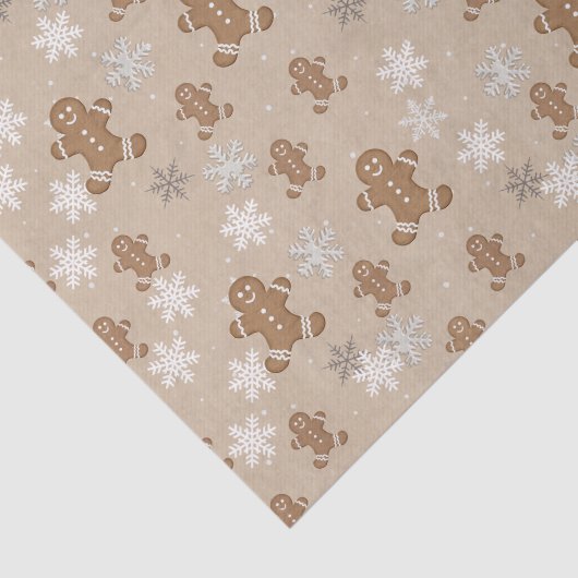 Gingerbrot Man Cookie Snowflake Holiday Baking Seidenpapier (Ausschnitt)