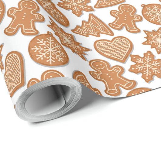 Gingerbrot Man Cookie Weihnachtsgeschenk Geschenkpapier (Rolleneckpunkt)