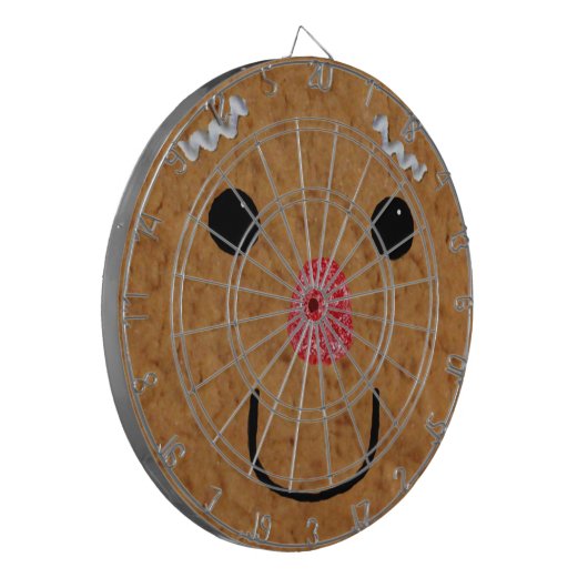 Gingerbrot Man Face Dartboard Dartscheibe (Vorderseite Links)
