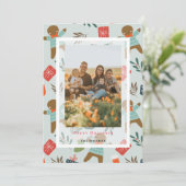 Gingerbrot Man Holiday Foto Card Einladung (Stehend Vorderseite)