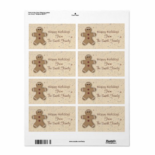 Gingerbrot Man Holiday Label (Vorne)