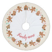 Gingerbrot man Illustration xmas Familienname Fleece Weihnachtsbaumdecke (Vorderseite)