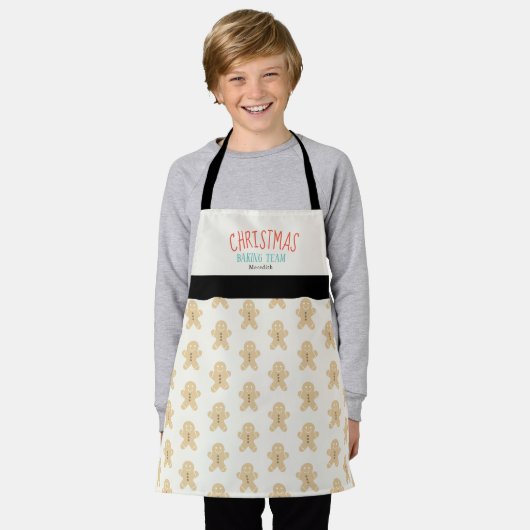 Gingerbrot Man Muster Weihnachtsbackteam Schürze (Getragen)