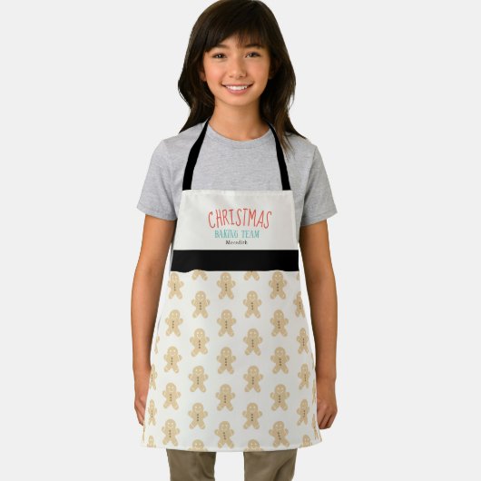 Gingerbrot Man Muster Weihnachtsbackteam Schürze (Insitu)