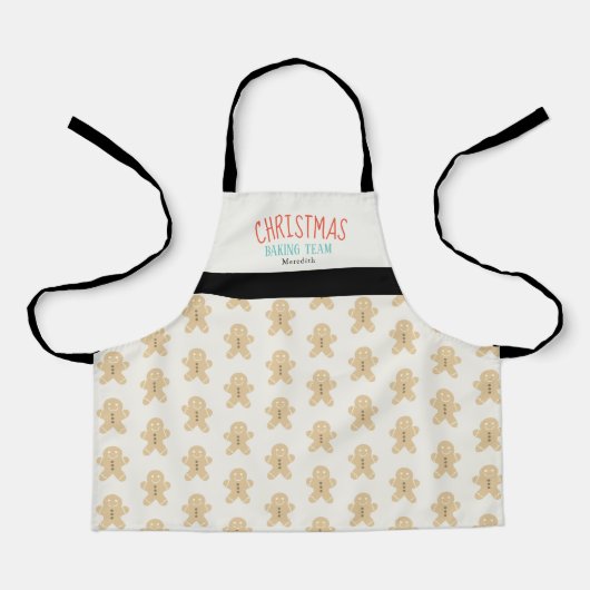 Gingerbrot Man Muster Weihnachtsbackteam Schürze (Vorderseite)