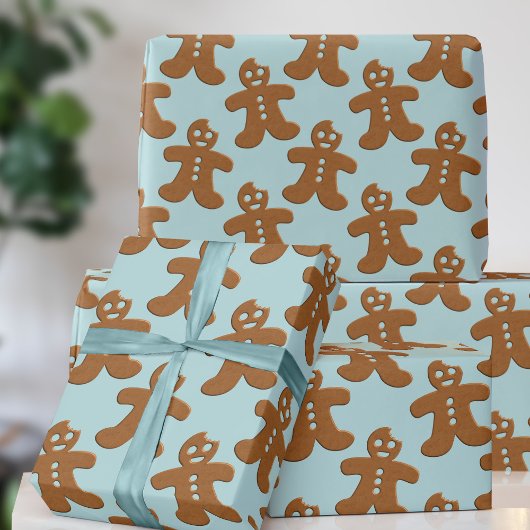 Gingerbrot Man Muster Weihnachtswrapping Paper Geschenkpapier