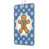 Gingerbrot Man on Blue White Snowflakes Pattern Autolufterfrischer (Links)
