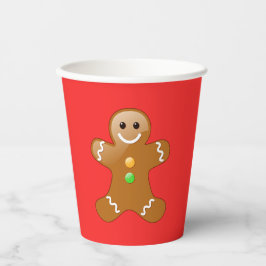 Gingerbrot Man on Red Paper Cup Pappbecher