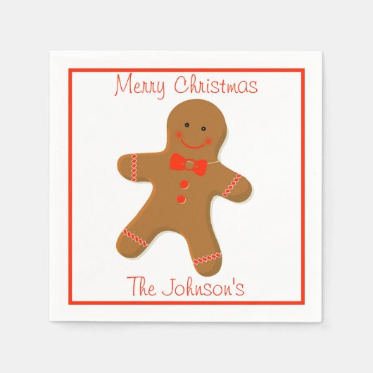 Gingerbrot Man Paper Napkins Serviette (Vorderseite)