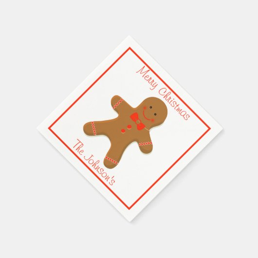 Gingerbrot Man Paper Napkins Serviette (Ecke)