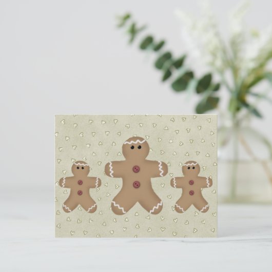 Gingerbrot Man Recipe Card Postkarte (Stehend Vorderseite)