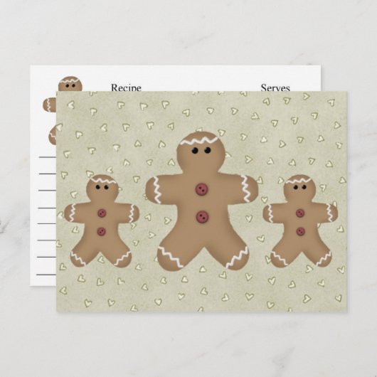 Gingerbrot Man Recipe Card Postkarte (Vorne/Hinten)