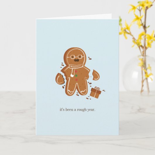 Gingerbrot Man Rough Year Holiday Karte (Gelbe Blume)