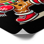 Gingerbrot Man spielt Thai Boxing Weihnachten Weih Poster (Ecke)